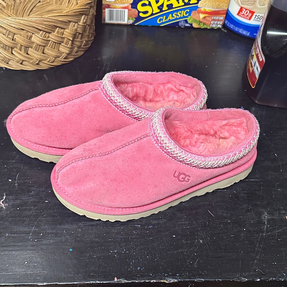 UGG Fuchsia Suede Slippers